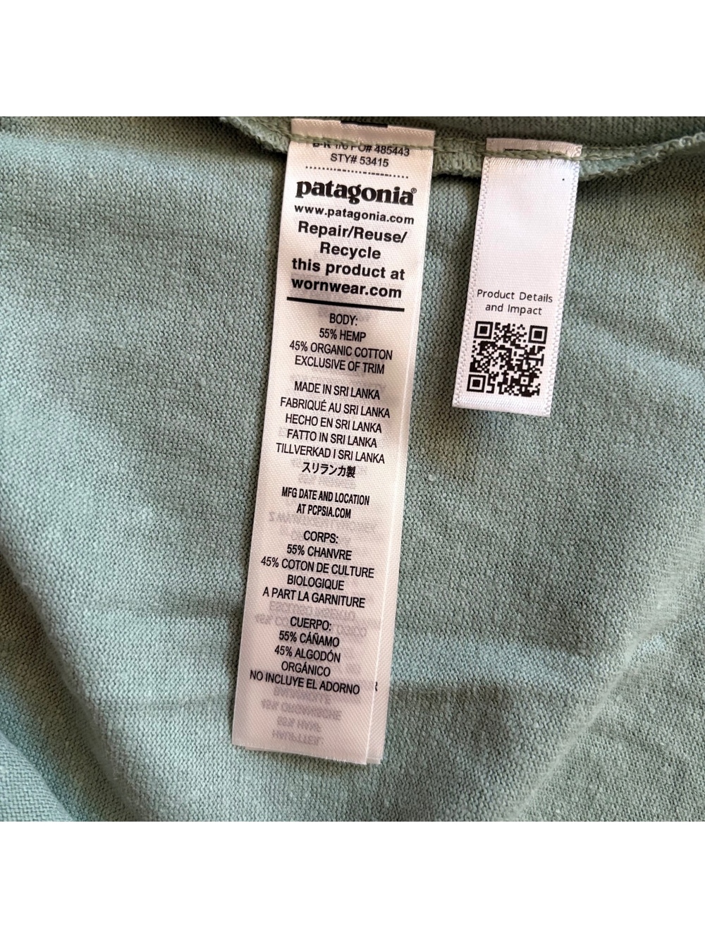 Patagonia Work Pocket Tee T-Shirt Organic Cotton Elwood Green Women's Large NWT - Picture 4 of 4